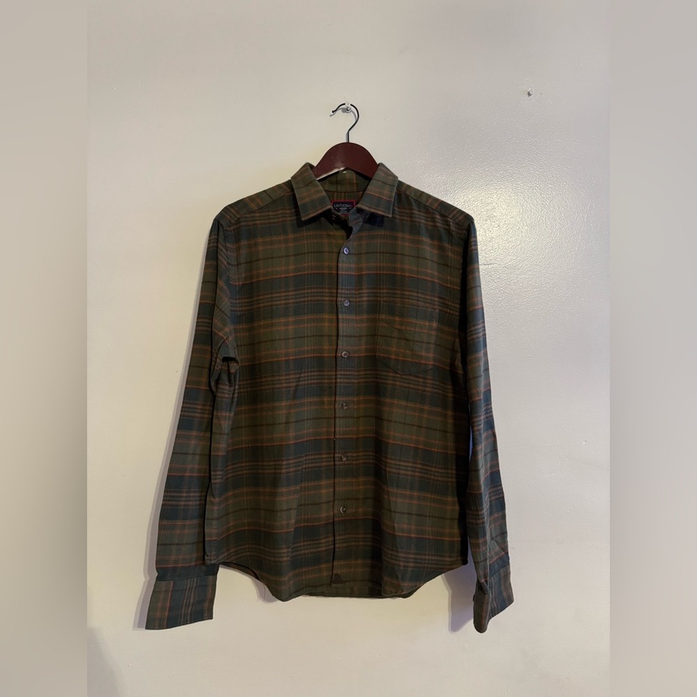 UNTUCKit Green and Brown Casual Button Down Shirt